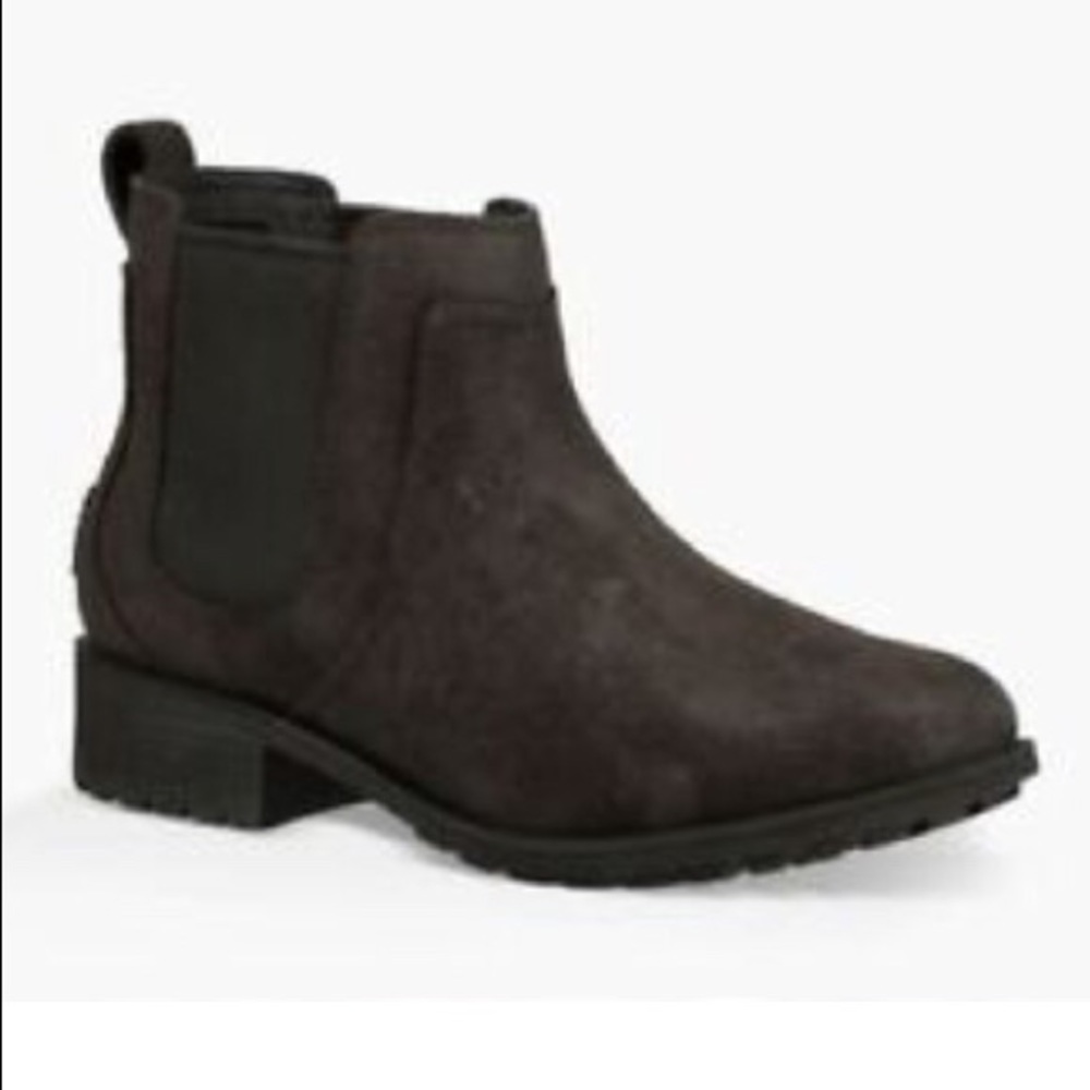 NWOT Womens Ugg Bonham II Black Waterproof Leather Sheepskin Lined Boots 1095150 - Picture 3 of 11